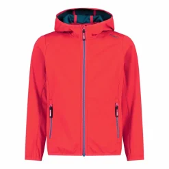Giacca in softshell leggero da bambina con cappuccio fisso