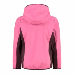 Giacca in softshell leggero da bambina con cappuccio fisso