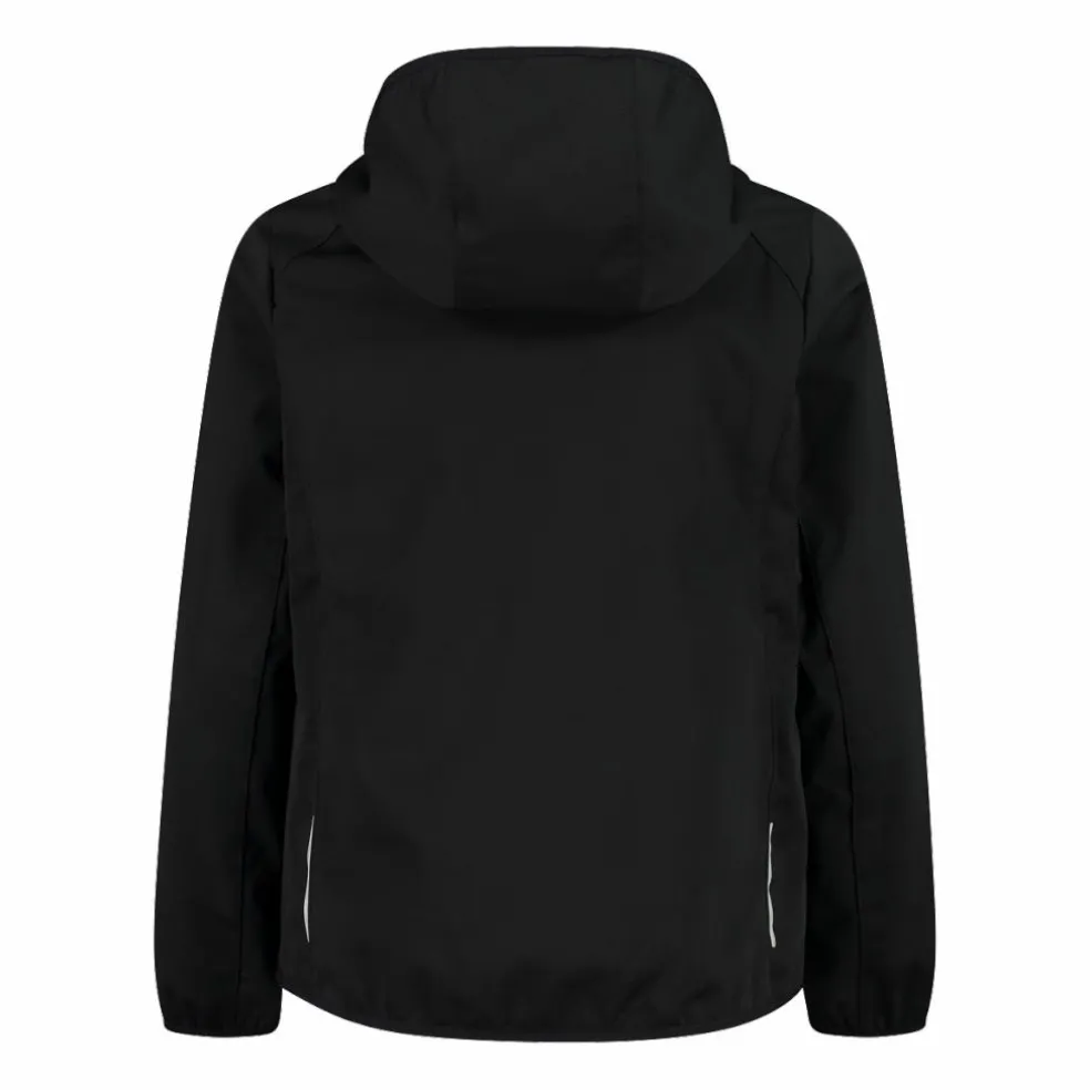 Giacca in softshell leggero da bambina con cappuccio fisso