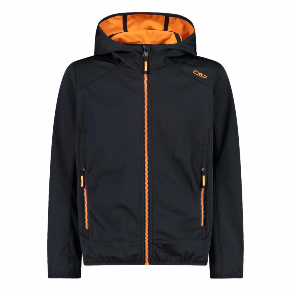 Giacca in softshell leggero da bambino con cappuccio fisso