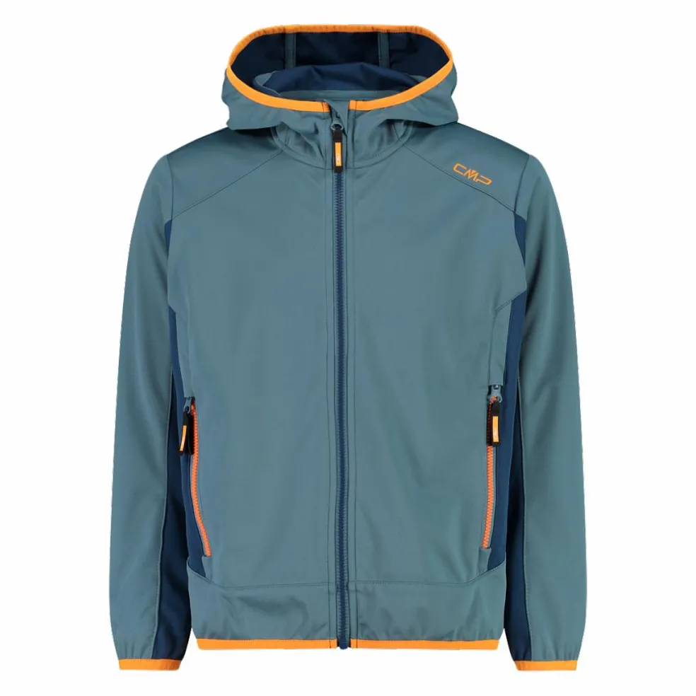 Giacca in softshell leggero da bambino con cappuccio fisso