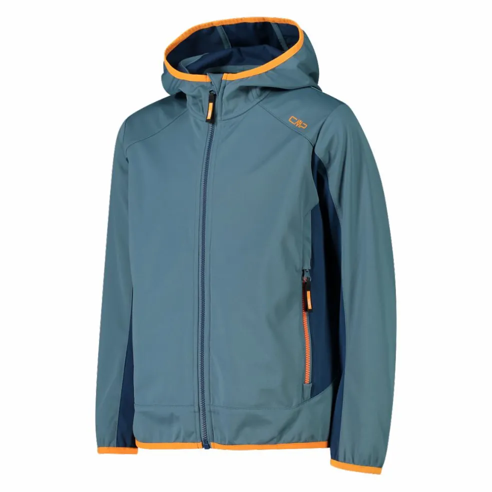 Giacca in softshell leggero da bambino con cappuccio fisso