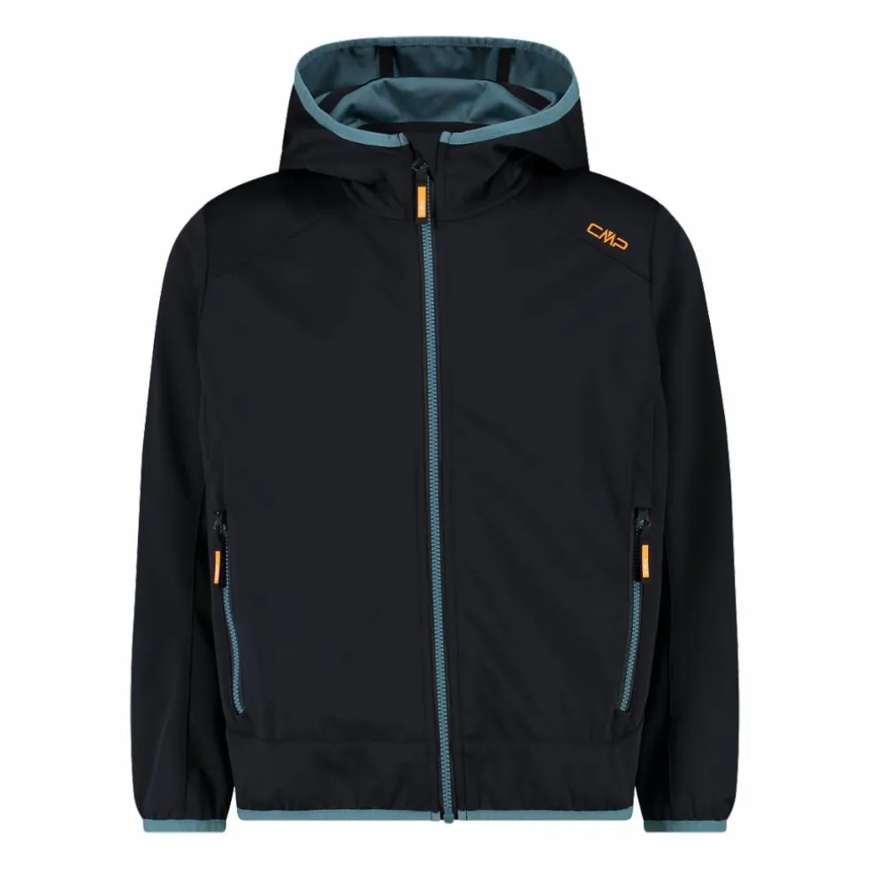 Giacca in softshell leggero da bambino con cappuccio fisso