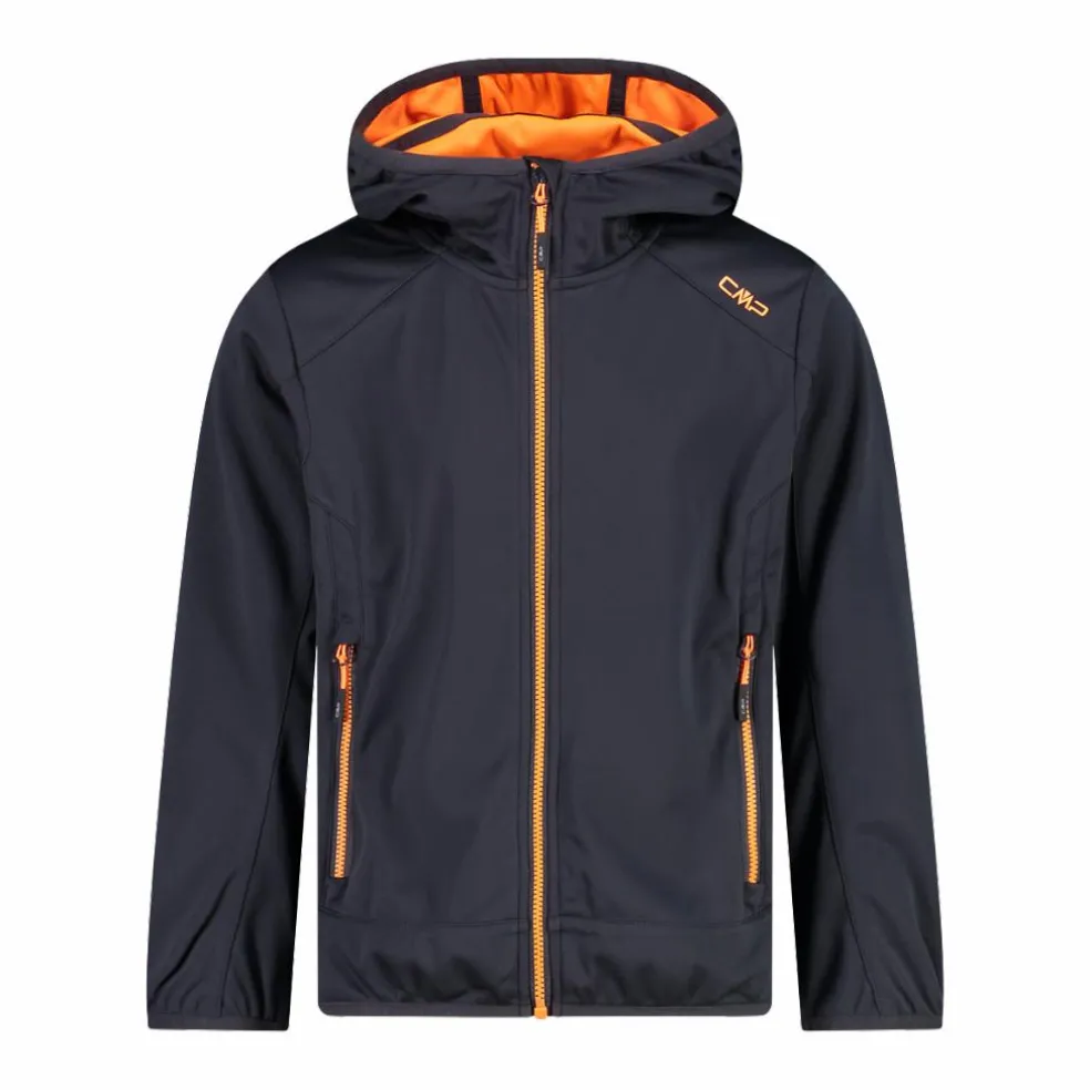 Giacca in softshell leggero da bambino con cappuccio fisso