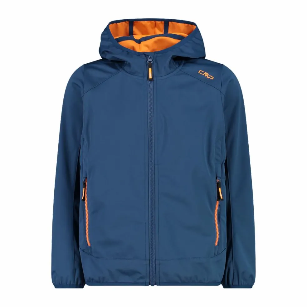 Giacca in softshell leggero da bambino con cappuccio fisso