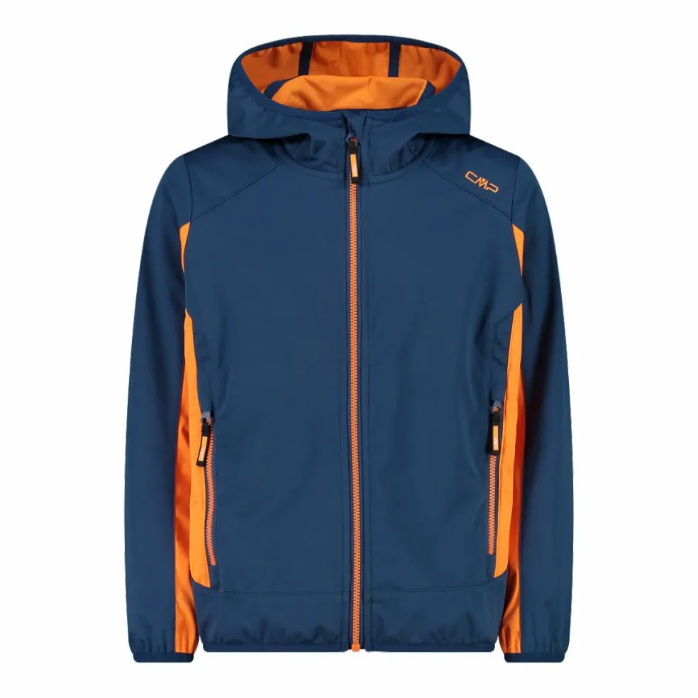 Giacca in softshell leggero da bambino con cappuccio fisso