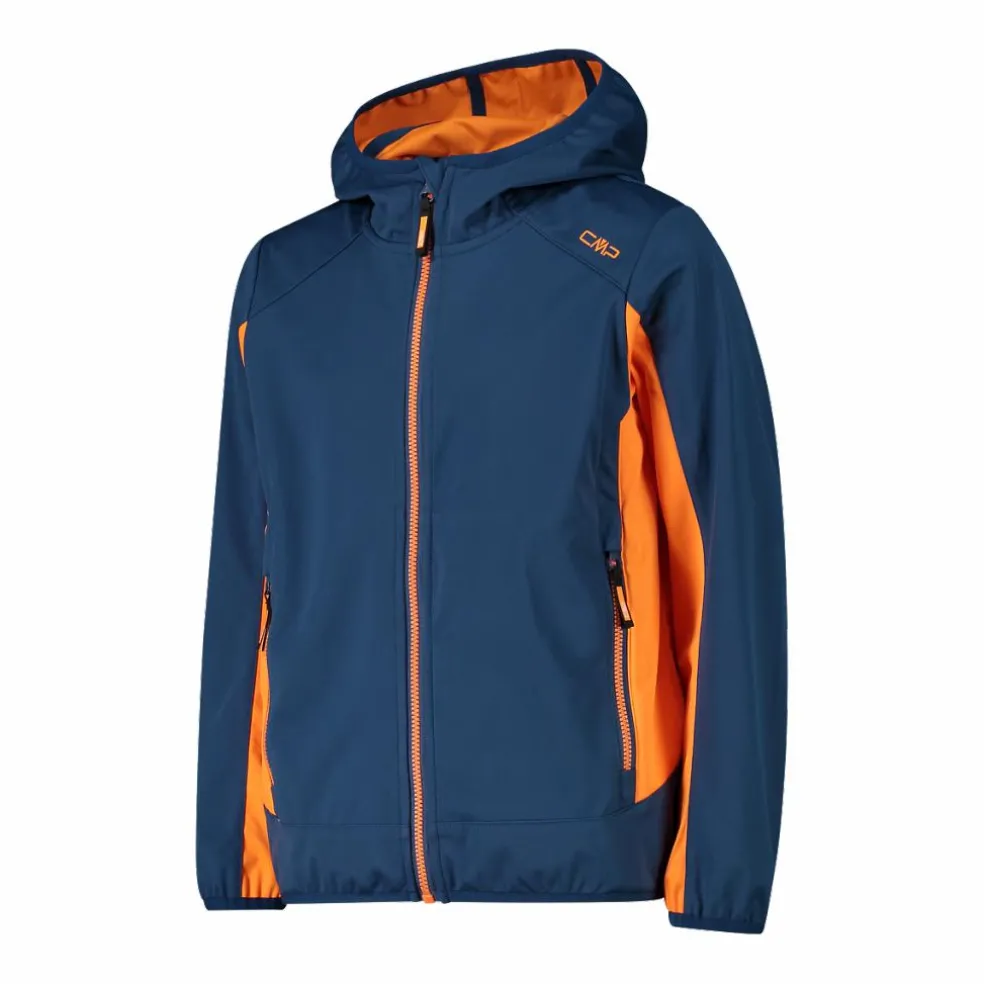 Giacca in softshell leggero da bambino con cappuccio fisso