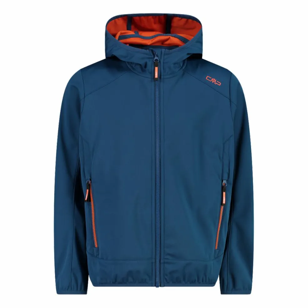 Giacca in softshell leggero da bambino con cappuccio fisso
