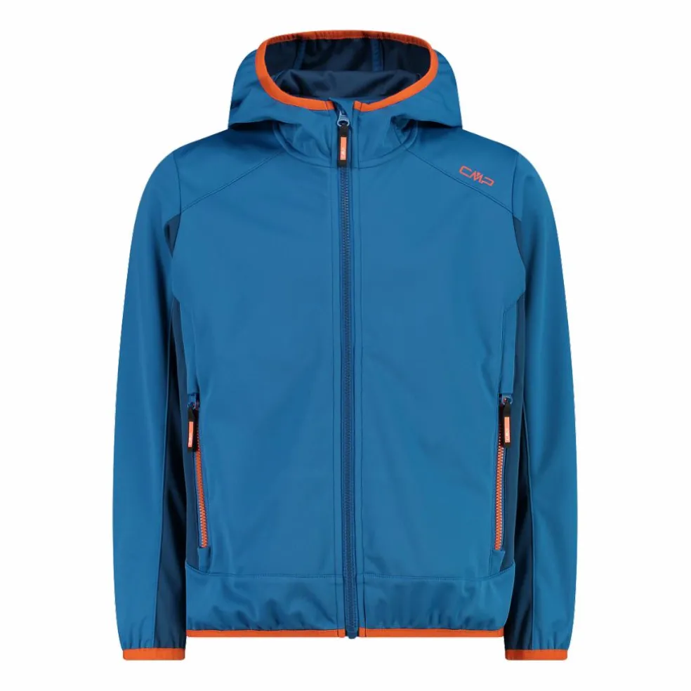 Giacca in softshell leggero da bambino con cappuccio fisso