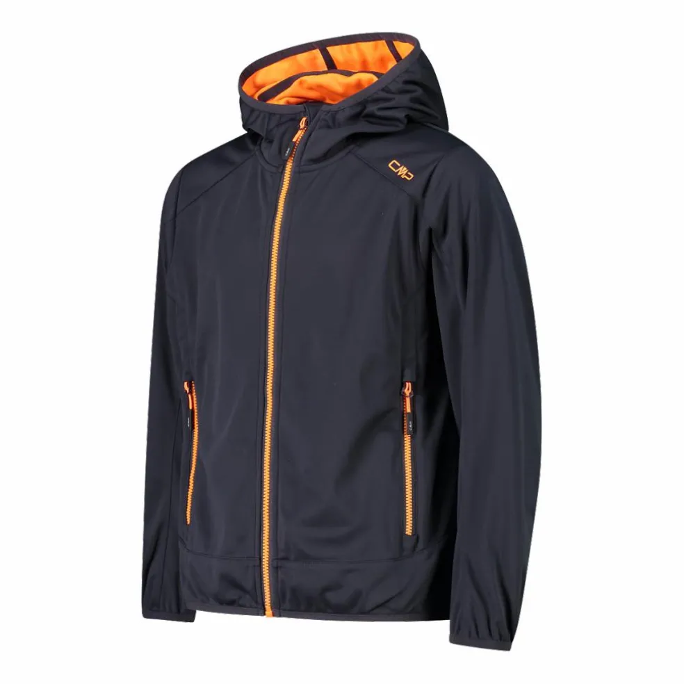 Giacca in softshell leggero da bambino con cappuccio fisso