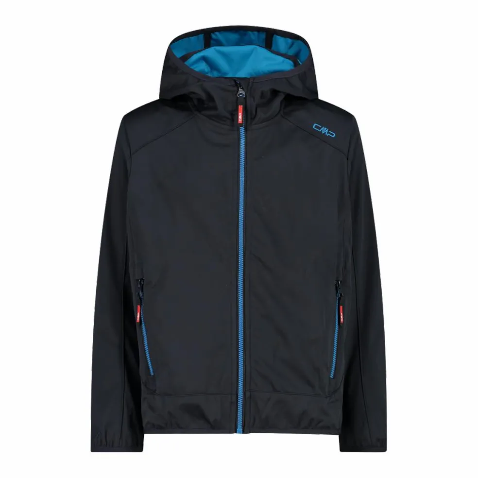 Giacca in softshell leggero da bambino con cappuccio fisso