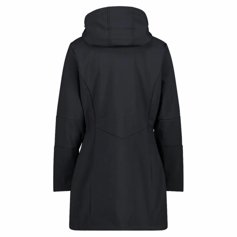 Giacca lunga da donna in softshell