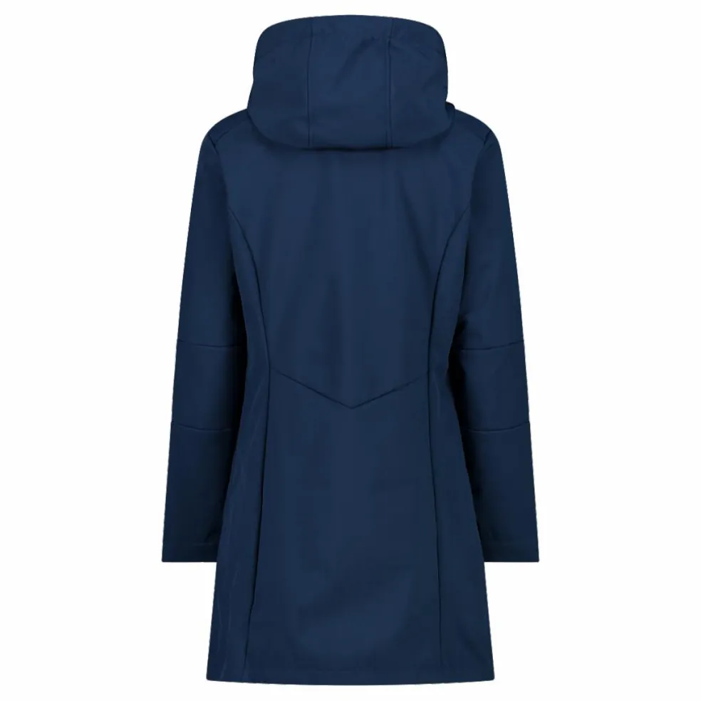 Giacca lunga da donna in softshell