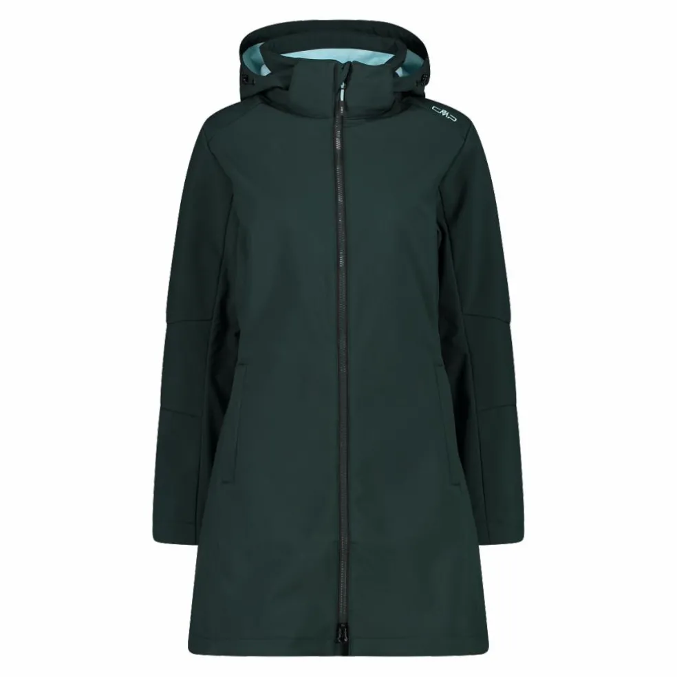 Giacca lunga da donna in softshell