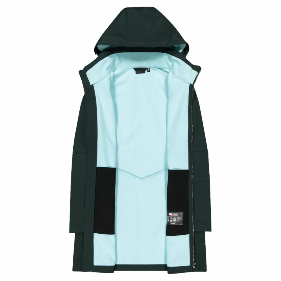 Giacca lunga da donna in softshell