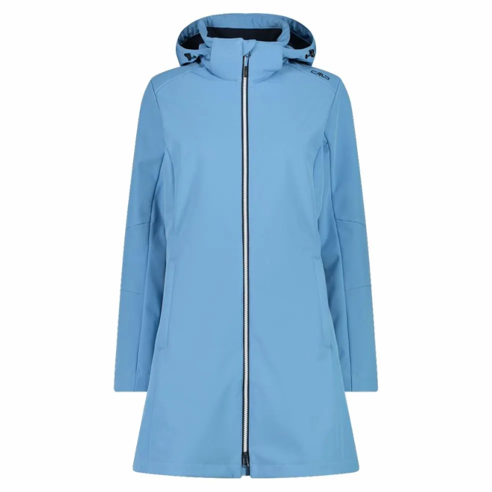 Giacca lunga da donna in softshell