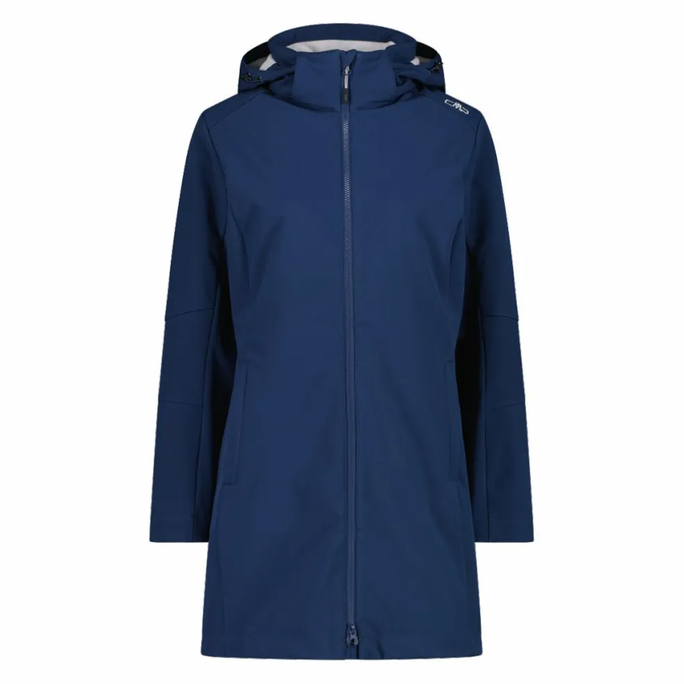 Giacca lunga da donna in softshell
