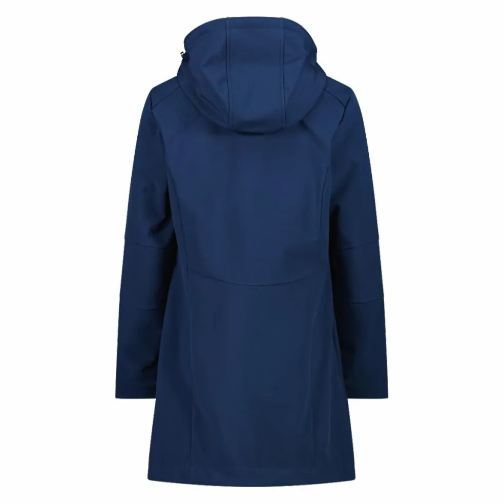 Giacca lunga da donna in softshell