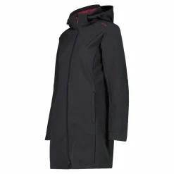 Giacca lunga da donna in softshell