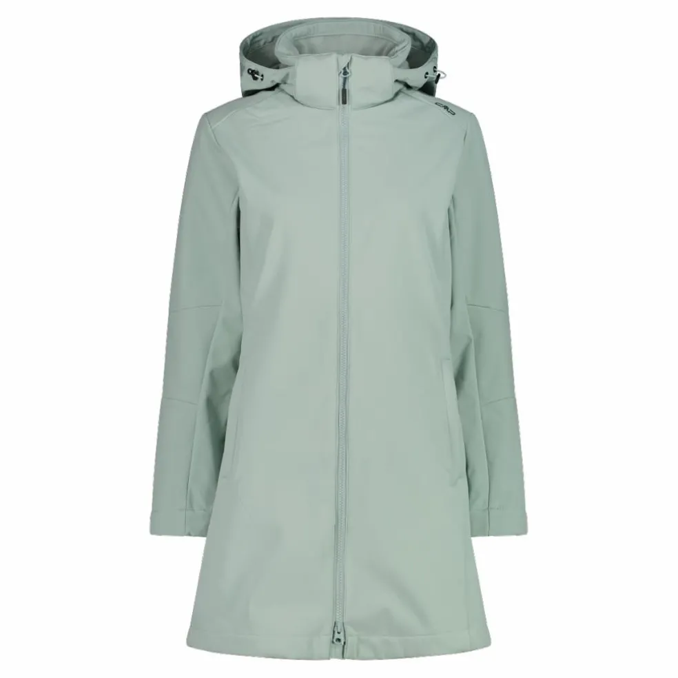 Giacca lunga da donna in softshell