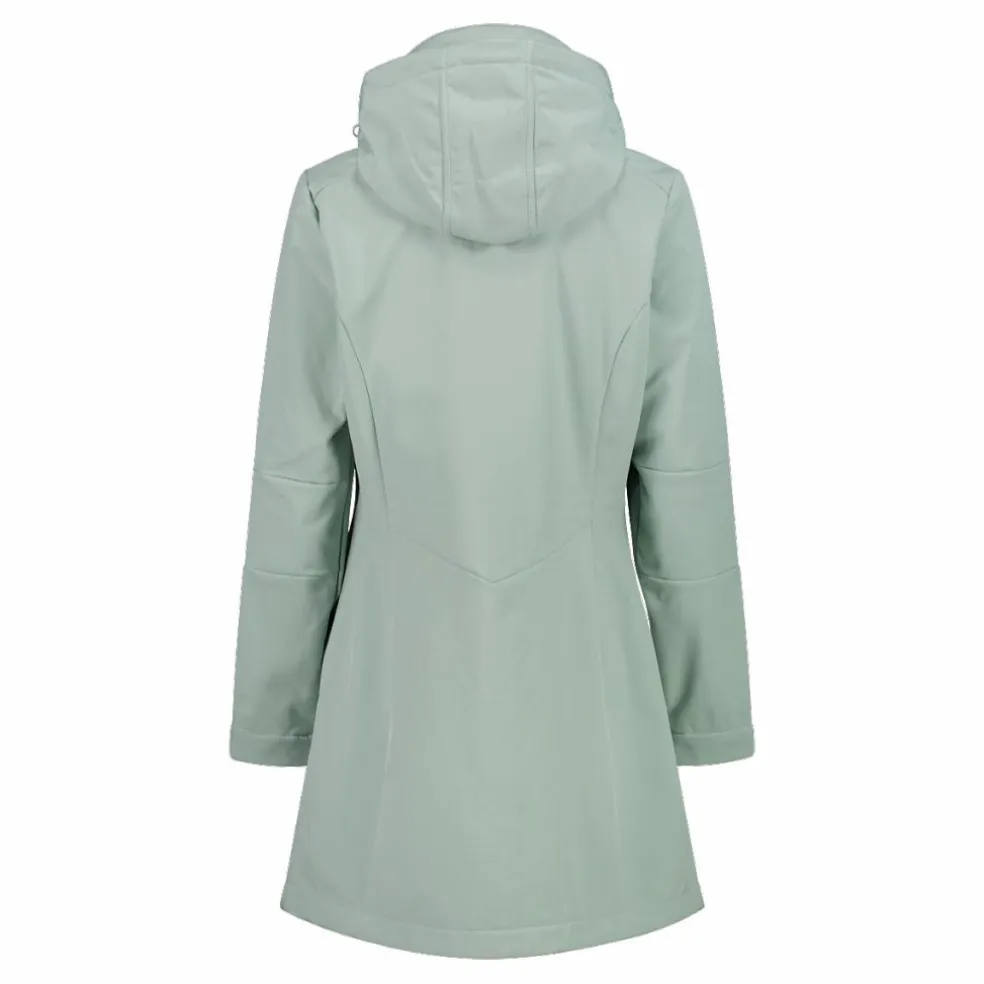 Giacca lunga da donna in softshell