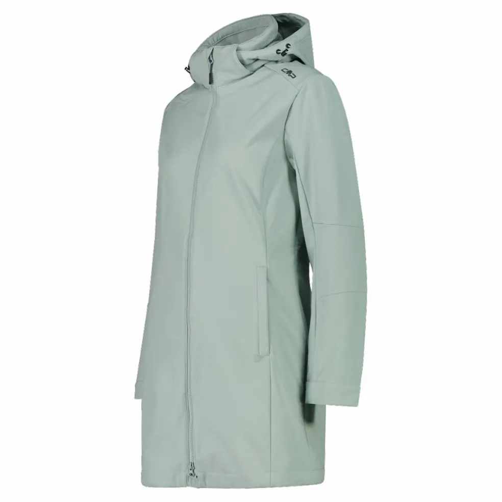 Giacca lunga da donna in softshell