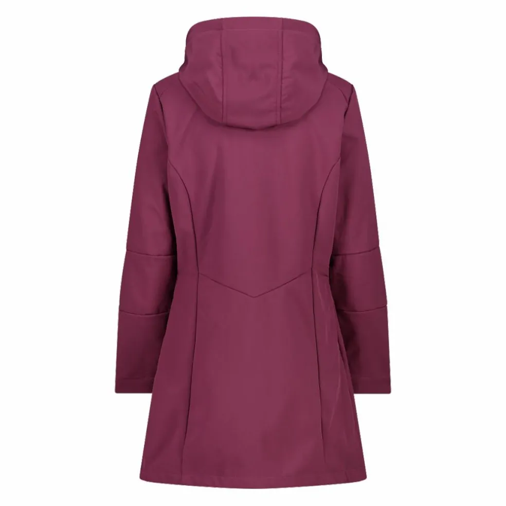 Giacca lunga da donna in softshell