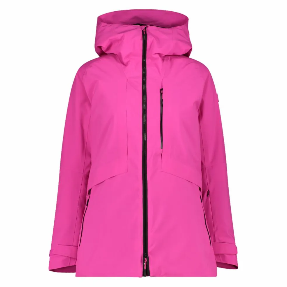 Giacca lunga da sci e snowboard da donna in mechanical stretch loose fit