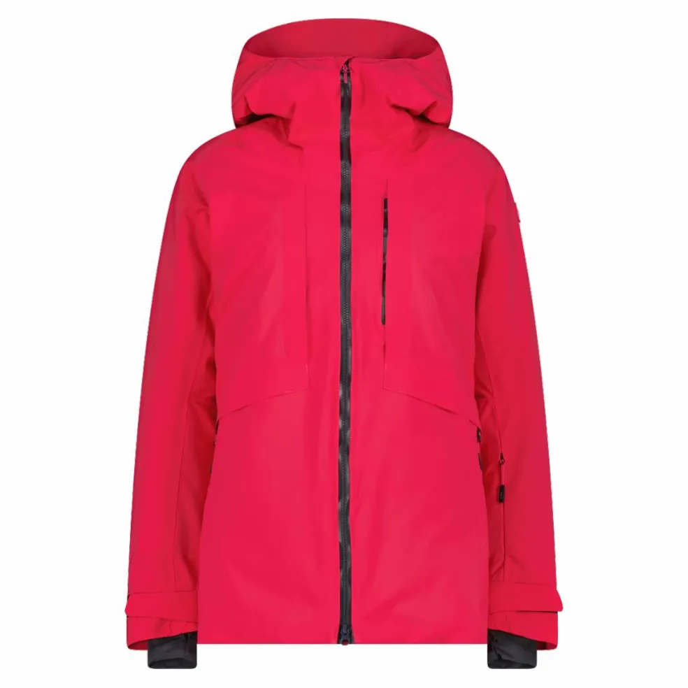 Giacca lunga da sci e snowboard da donna in mechanical stretch loose fit