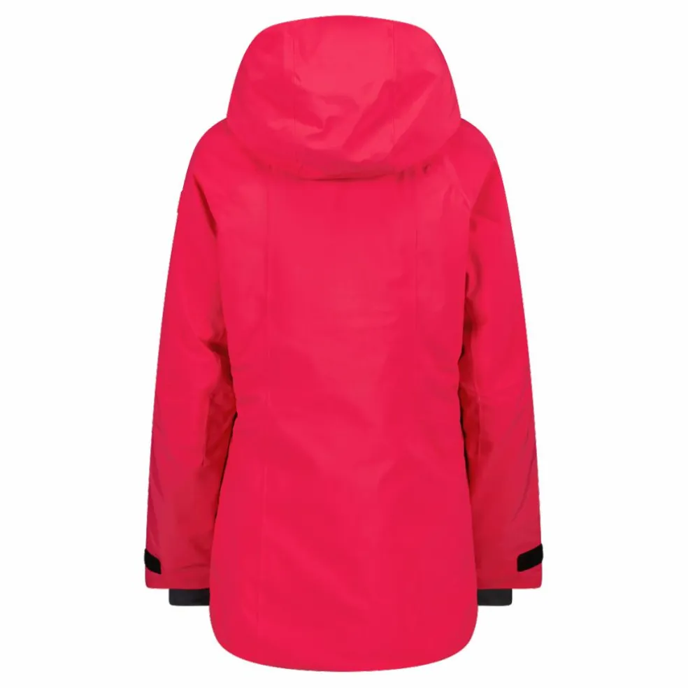 Giacca lunga da sci e snowboard da donna in mechanical stretch loose fit