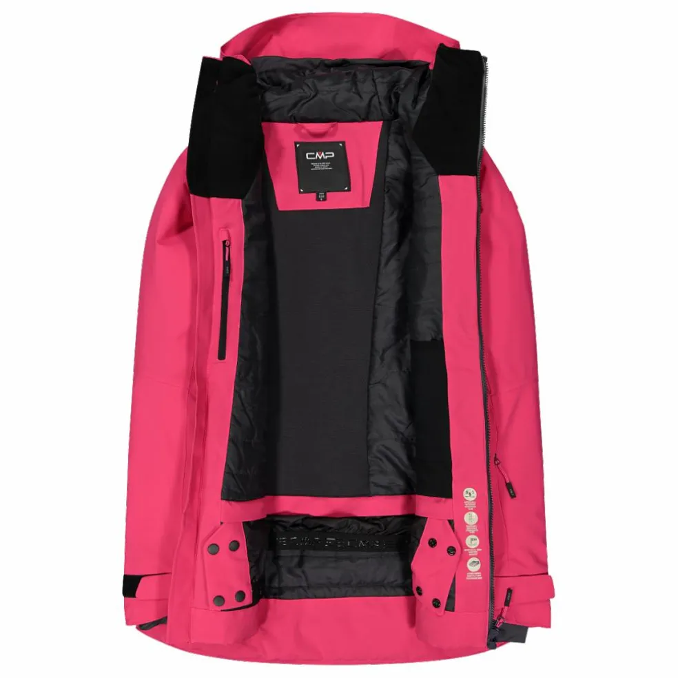 Giacca lunga da sci e snowboard da donna in mechanical stretch loose fit
