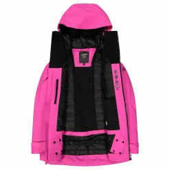 Giacca lunga da sci e snowboard da donna in mechanical stretch loose fit