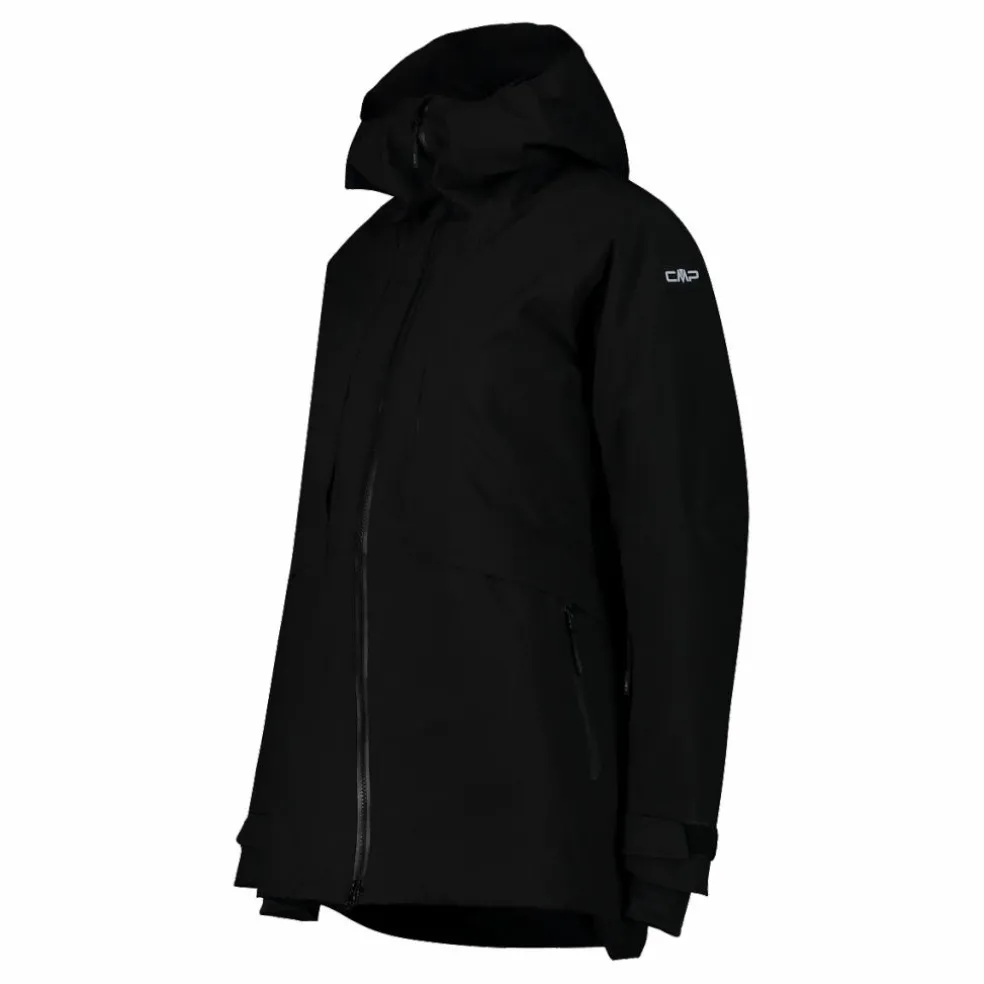 Giacca lunga da sci e snowboard da donna in mechanical stretch loose fit