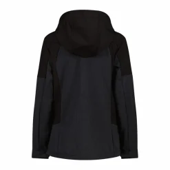 Giacca Softshell da Donna con Cappuccio e Motivo Grid-Jacquard Bicolor