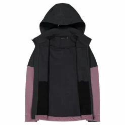 Giacca Softshell da Donna con Cappuccio e Motivo Grid-Jacquard Bicolor