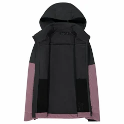 Giacca Softshell da Donna con Cappuccio e Motivo Grid-Jacquard Bicolor