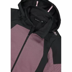 Giacca Softshell da Donna con Cappuccio e Motivo Grid-Jacquard Bicolor
