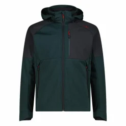 Giacca Softshell da Uomo con Cappuccio e Motivo Grid-Jacquard Bicolor