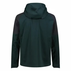 Giacca Softshell da Uomo con Cappuccio e Motivo Grid-Jacquard Bicolor