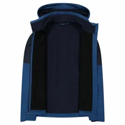Giacca Softshell da Uomo con Cappuccio e Motivo Grid-Jacquard Bicolor