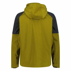 Giacca Softshell da Uomo con Cappuccio e Motivo Grid-Jacquard Bicolor