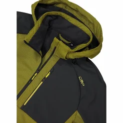 Giacca Softshell da Uomo con Cappuccio e Motivo Grid-Jacquard Bicolor