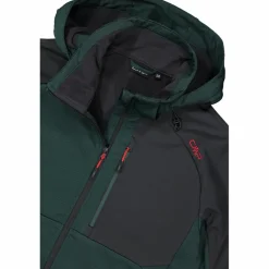 Giacca Softshell da Uomo con Cappuccio e Motivo Grid-Jacquard Bicolor