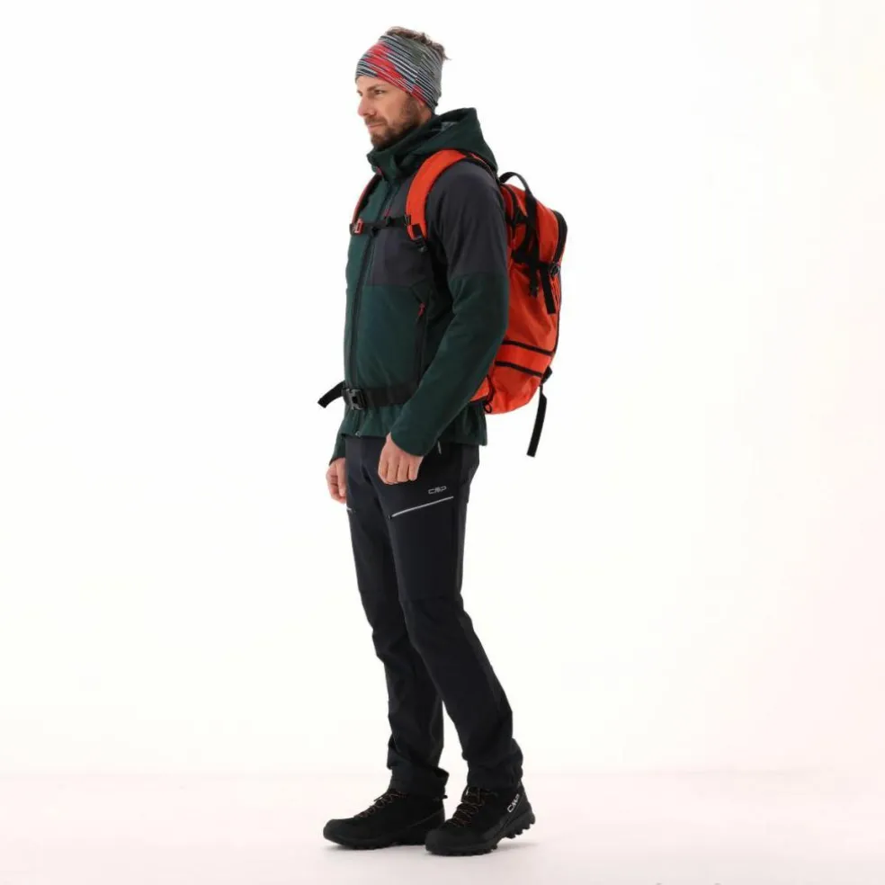 Giacca Softshell da Uomo con Cappuccio e Motivo Grid-Jacquard Bicolor