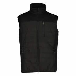 Gilet smanicato ibrido in pile da uomo in Knit Tech melange