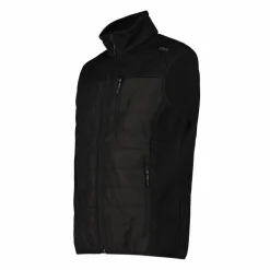 Gilet smanicato ibrido in pile da uomo in Knit Tech melange