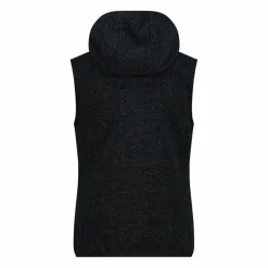Gilet smanicato ibrido in pile knit tech da donna