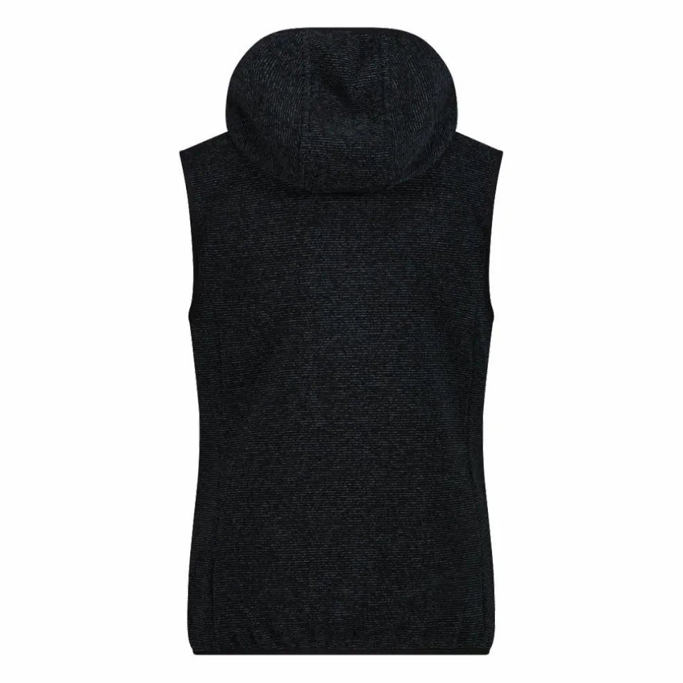 Gilet smanicato ibrido in pile knit tech da donna