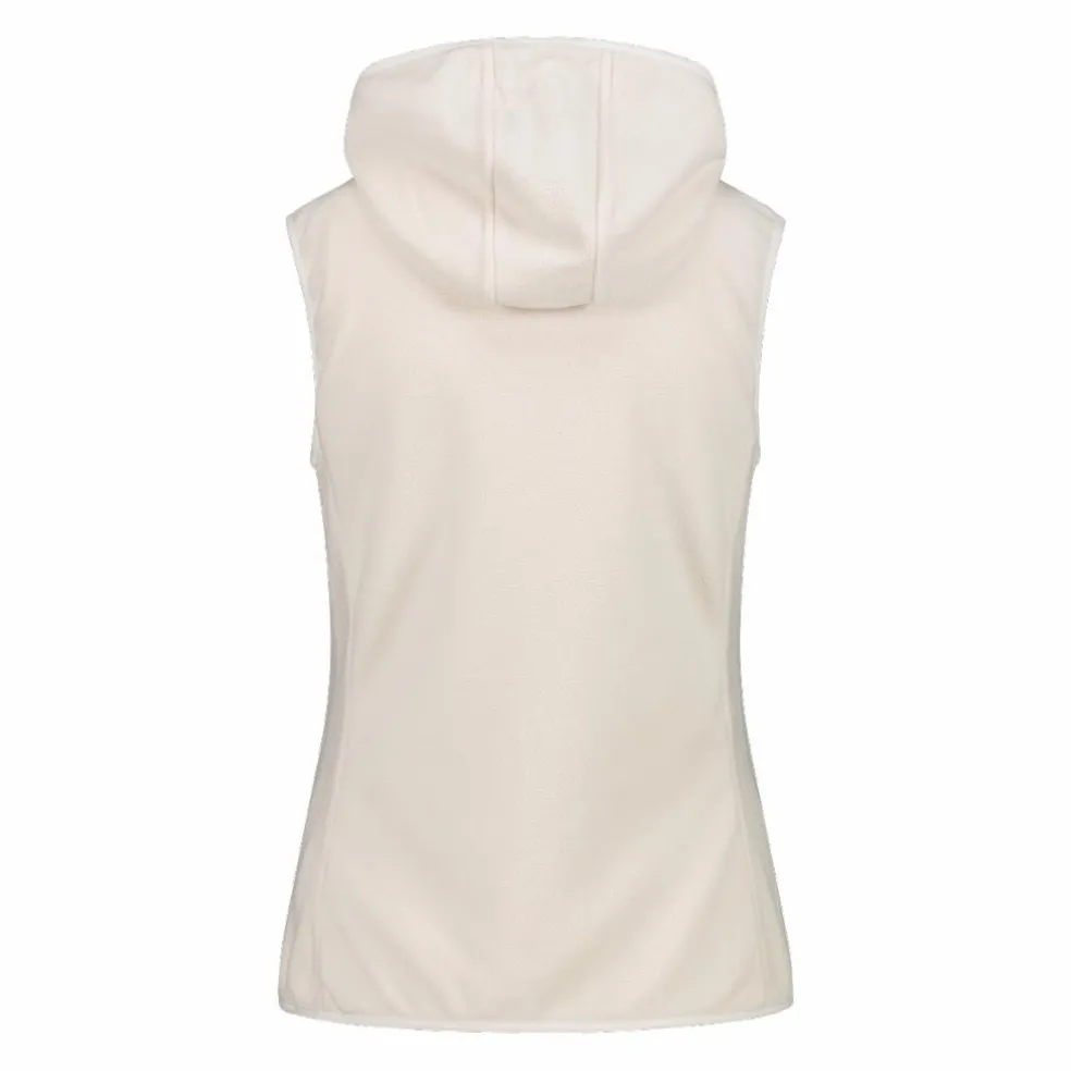 Gilet smanicato ibrido in pile knit tech da donna