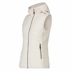 Gilet smanicato ibrido in pile knit tech da donna